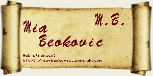 Mia Beoković vizit kartica